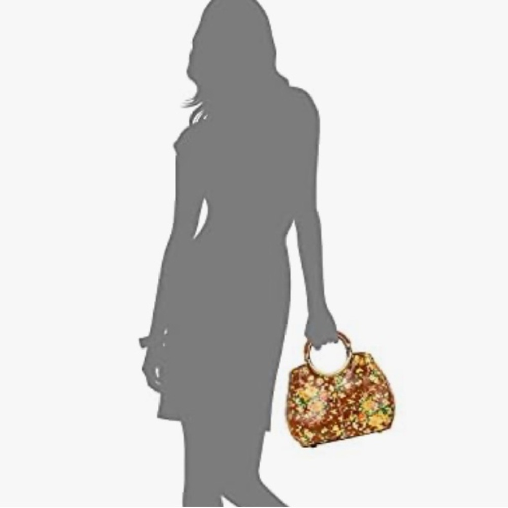 Patricia Nash Aria Handbag Leath Vintage Botanical Garden Floral Crossbody - Picture 13 of 13
